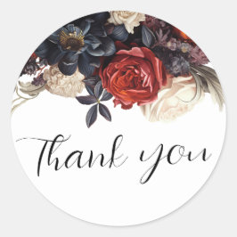 Pegatina Redonda Floral elegante
