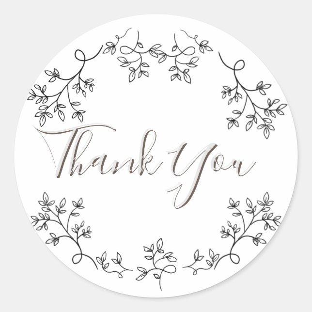 Pegatina Redonda Floral estética (Anverso)