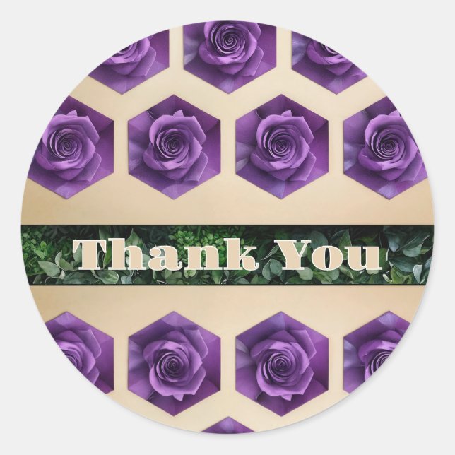 Pegatina Redonda Floral “Gracias” (Anverso)