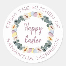 Floral Happy Easter Egg Wreath from the Kitchen of