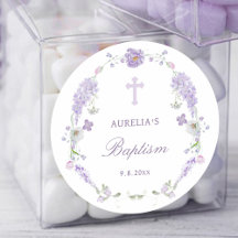Floral Lilac Lavender Wreath Baptism