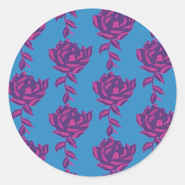 Pegatina Redonda Floral lisa (Anverso)