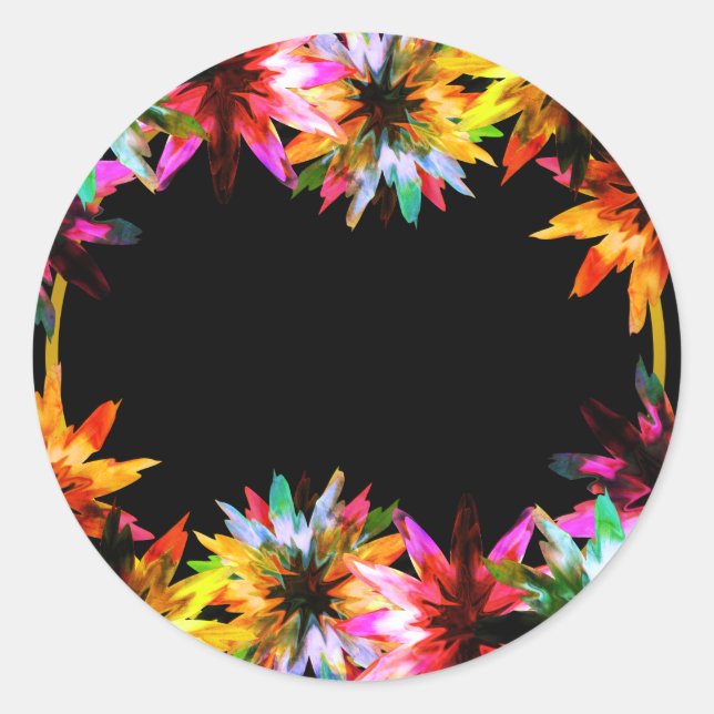 Pegatina Redonda Floral Lotus Flor acuarela Bridal Shower (Anverso)