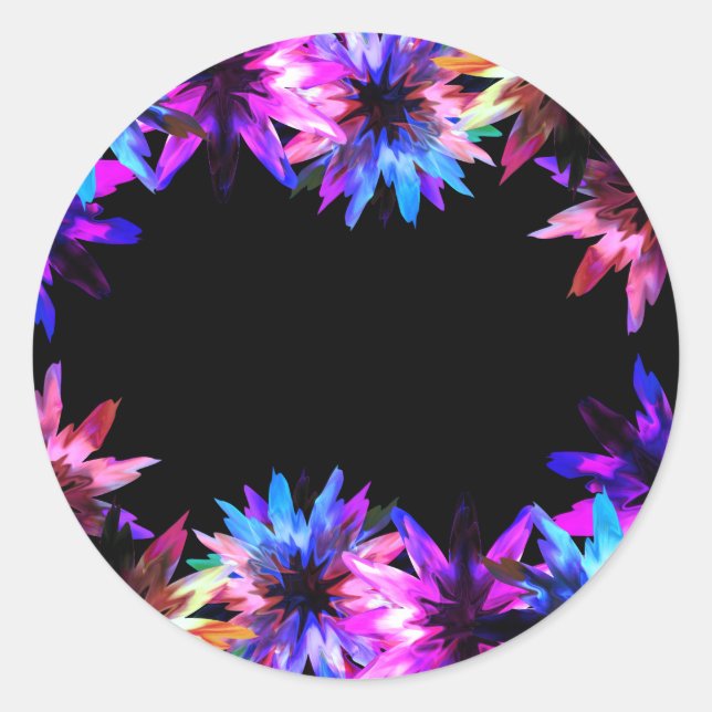 Pegatina Redonda Floral Lotus Flor acuarela Bridal Shower (Anverso)