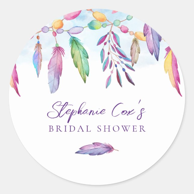 Pegatina Redonda Floral Moderno  (Anverso)