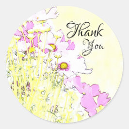 Pegatina Redonda Floral Monogram Sticker