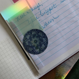 Pegatina Redonda Floral natural de Mandala