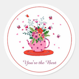 Pegatina Redonda Floral personalizado