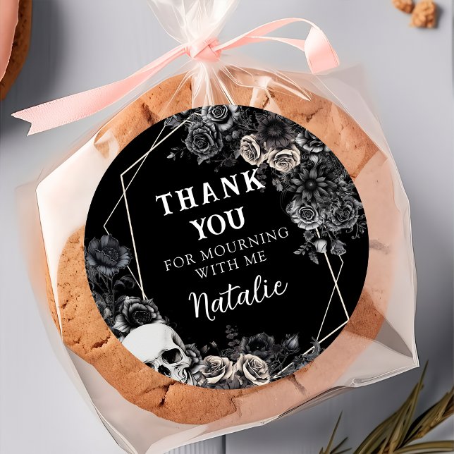 Pegatina Redonda Floral QEPD 20 años 30 cumpleaños (Subido por el creador)