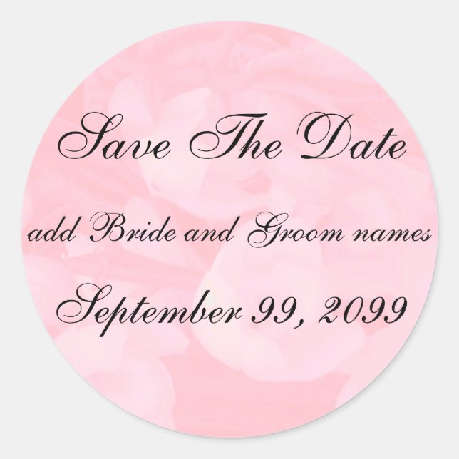 Pegatina Redonda Floral rosa Guardar los recordatorios de fecha (Anverso)