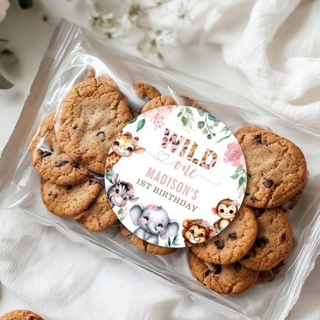 Pegatina Redonda Floral salvaje de Rubor animal salvaje de un Safar (Subido por el creador)