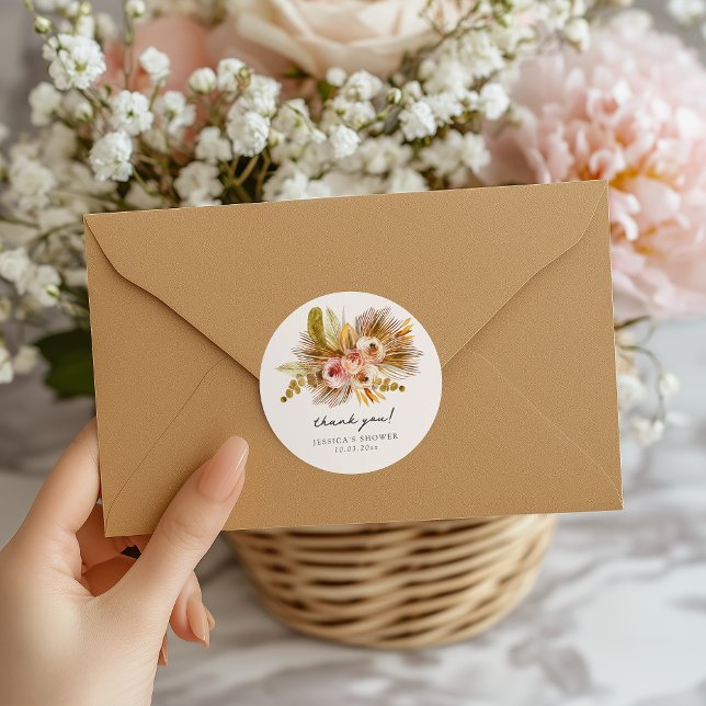 Pegatina Redonda Floral Tropical Vintage Gracias (Subido por el creador)