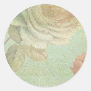 Pegatina Redonda floral vintage
