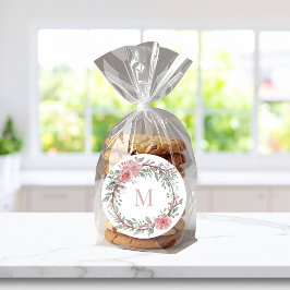 Pegatina Redonda Floral Watercolour Monogram – Personalise Initial