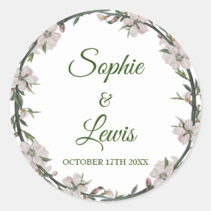 Pegatina Redonda Floral Wreath