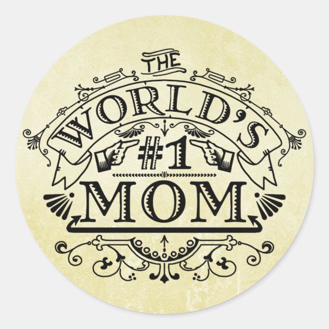 Pegatina Redonda Florece la cosecha de mamás número uno del mundo (Anverso)