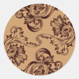 Pegatina Redonda Florecimiento de la cosecha (Marrón oscuro)