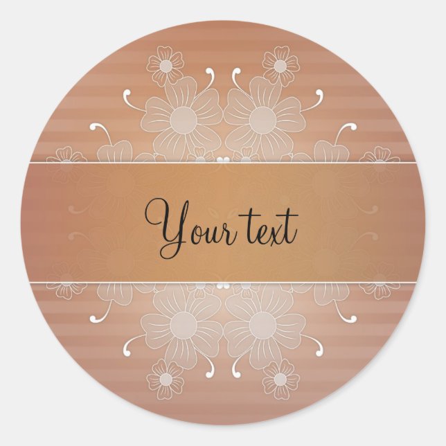 Pegatina Redonda Florecimiento romántico (Anverso)