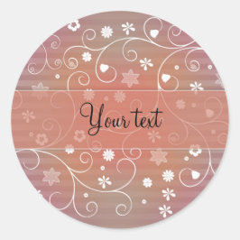 Pegatina Redonda Florecimiento romántico