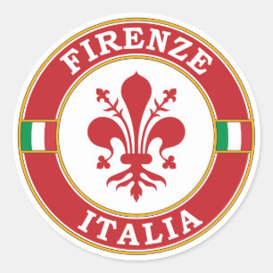 Pegatina Redonda Florence Italy Circle Emblem