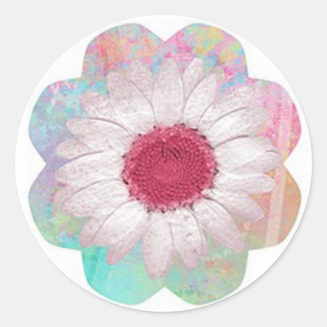 Pegatina Redonda Flores (Anverso)