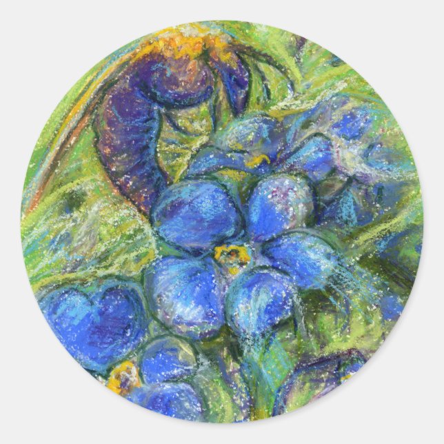 Pegatina Redonda Flores de abeja y olvidadiza (Anverso)