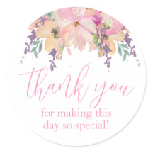 Flores de acuarela rosa Gracias Por El Favor Del C