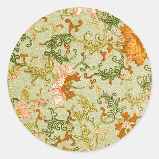 Pegatina Redonda Flores de adorno chino Jones (Anverso)