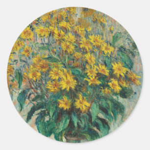 Pegatina Redonda Flores de aguaturma de Claude Monet