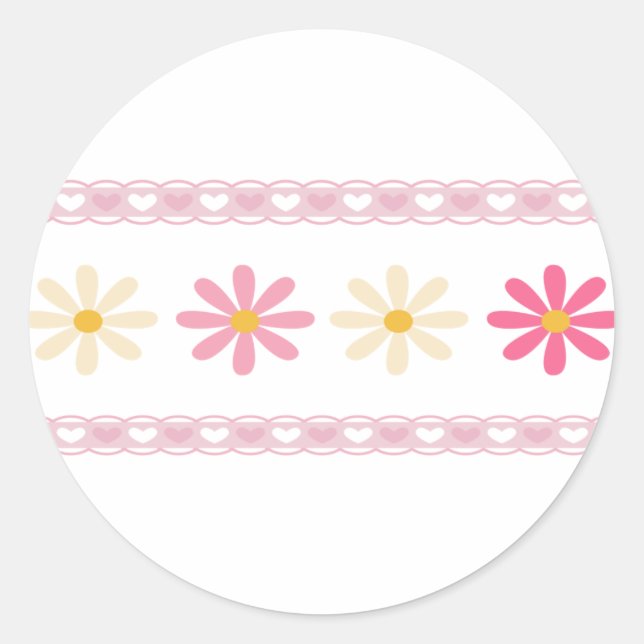 Pegatina Redonda Flores de amor (Anverso)