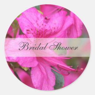 Pegatina Redonda Flores de azalea rosadas bonitas para la ducha de