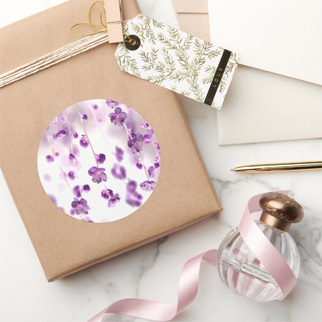 Pegatina Redonda Flores de cerezo (Regalar)