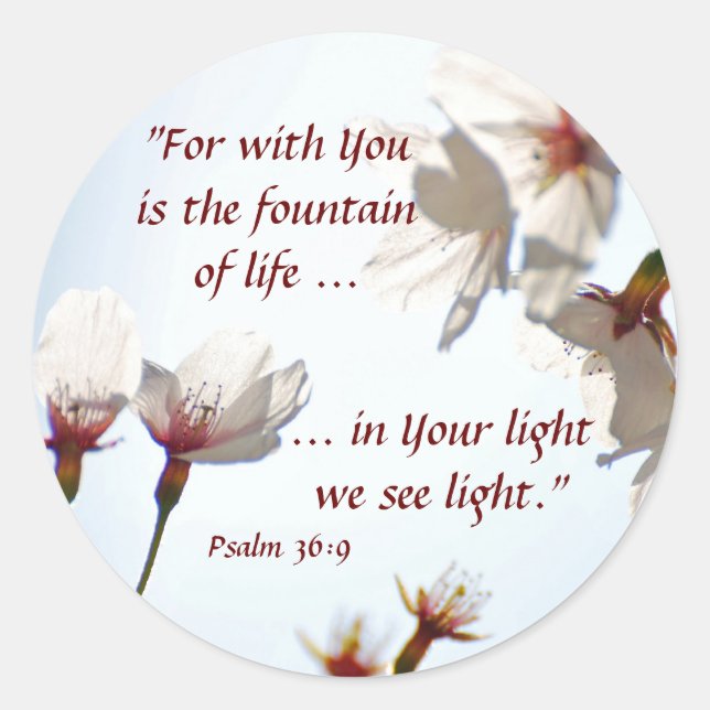 Pegatina Redonda Flores de cerezo retroiluminadas 2 (Anverso)