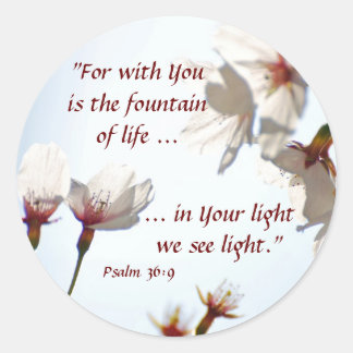 Pegatina Redonda Flores de cerezo retroiluminadas 2