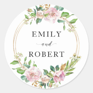 Pegatina Redonda Flores de colores