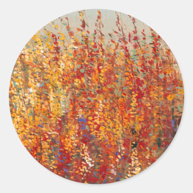 Pegatina Redonda Flores de desierto altas temperaturas II (Anverso)