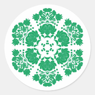 Pegatina Redonda flores de diseño polaco
