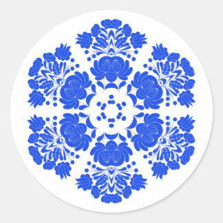 Pegatina Redonda flores de diseño polaco