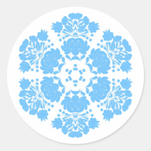 Pegatina Redonda flores de diseño polaco