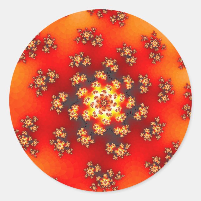 Pegatina Redonda Flores de flores de cerezo (Anverso)