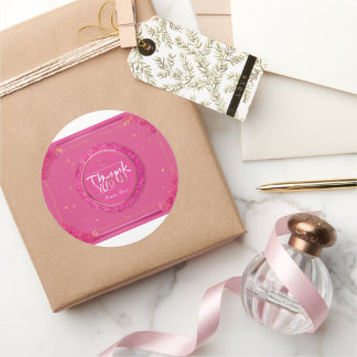 Pegatina Redonda Flores de gratitud: acuarela Gracias Pegatinas