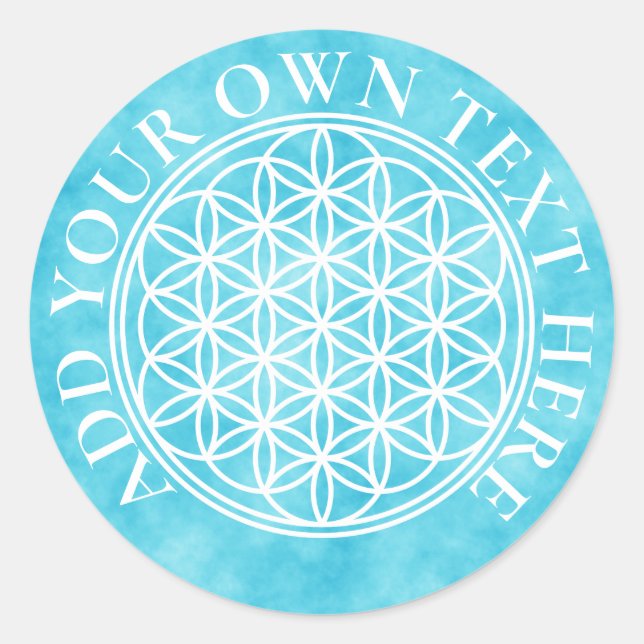 Pegatina Redonda FLORES DE LA VIDA - Esquema del símbolo de geometr (Anverso)