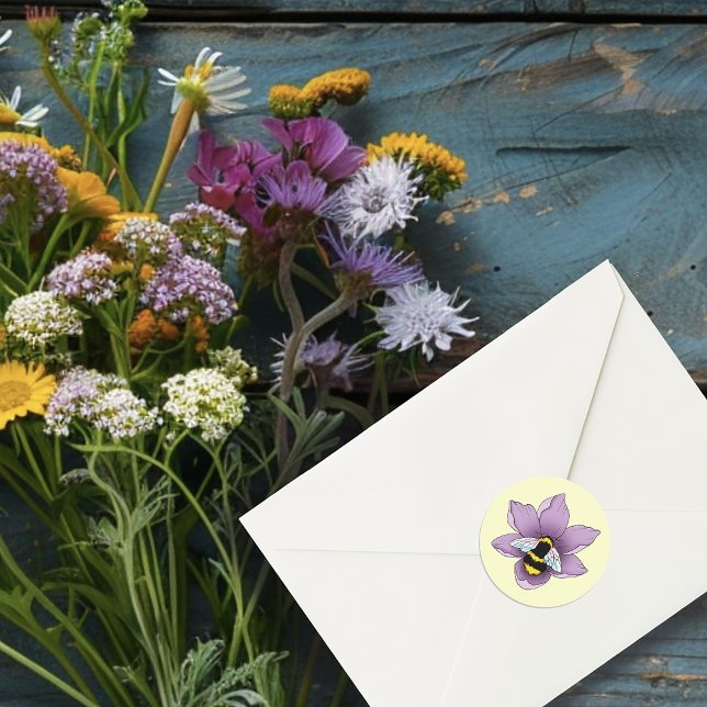 Pegatina Redonda Flores de lavanda de abedul amarillo (Subido por el creador)