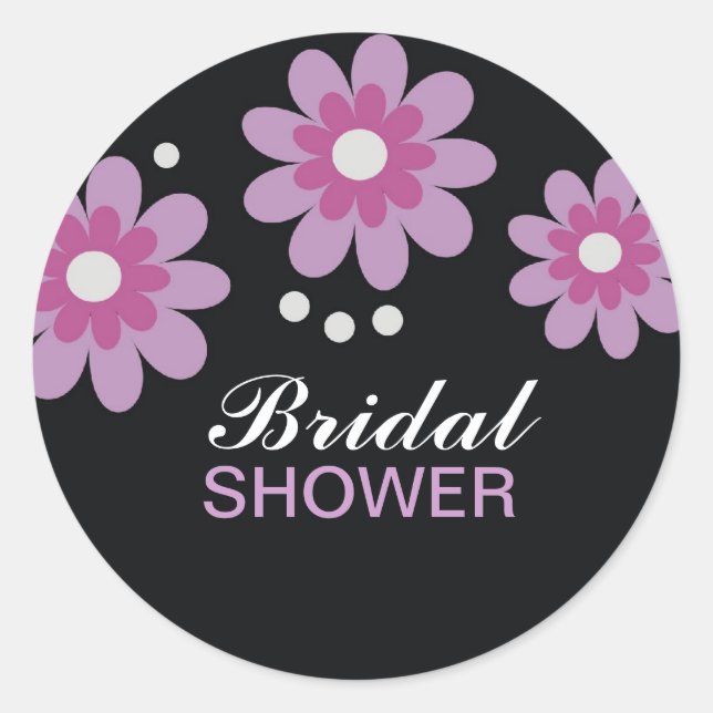 Pegatina Redonda Flores de Lavanda La Ducha Bridal Favorece Los Sel (Anverso)