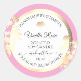 Pegatina Redonda Flores de oro de las etiquetas de los productos fl