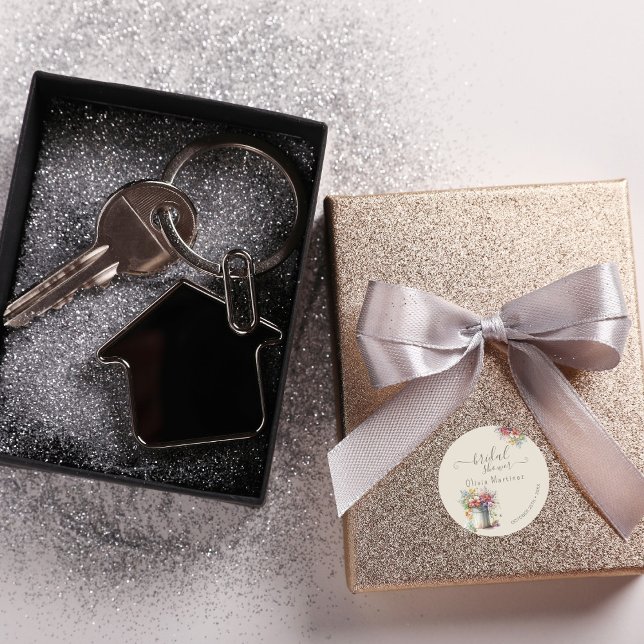 Pegatina Redonda Flores de primavera romántica moderna Vase Bridal  (Subido por el creador)