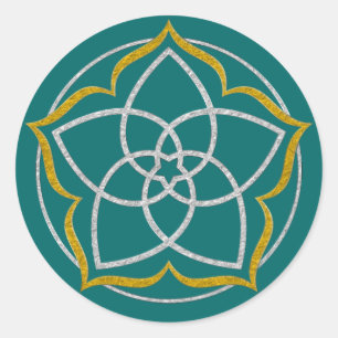 PEGATINA REDONDA FLORES DE VENUS / ORO DE VELO DE LÁMPARA DE VÉRU