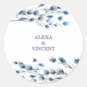 Pegatina Redonda Flores de verano acuarela de personalizable