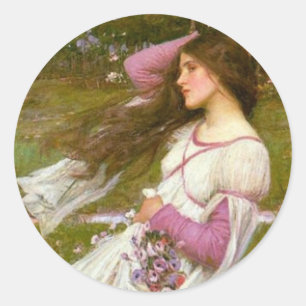 Pegatina Redonda Flores de viento