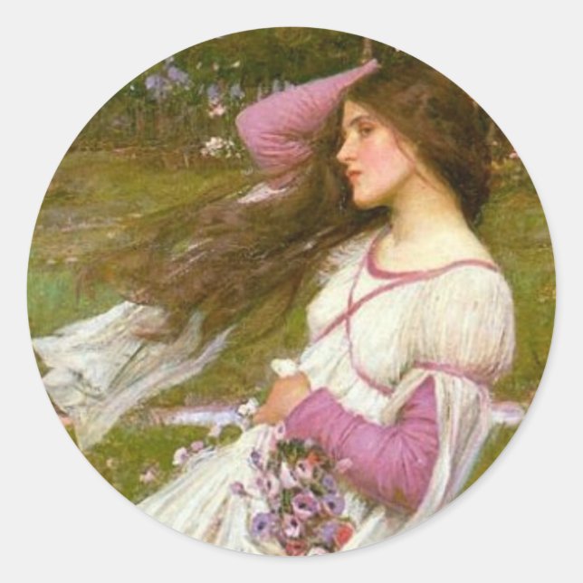 Pegatina Redonda Flores de viento (Anverso)